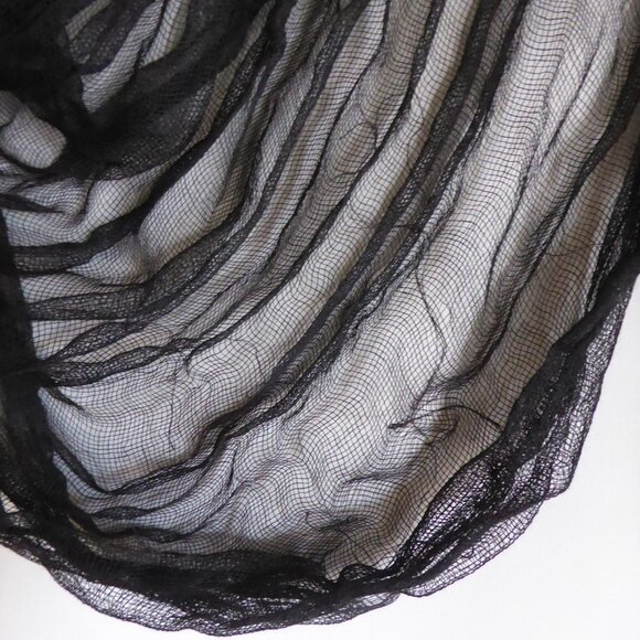 19 YARDS LOT OF 16 HALLOWEEN DECORATIVE BLACK CREEPY CLOTH SHEER FABRIC YARDAGE - Picture 3 of 5